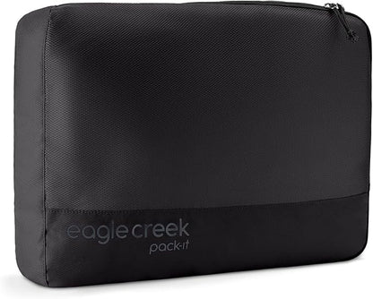Eagle Creek Pack-It Reveal Cube - Lightweight Packing Cubes for Optimizing Luggage Space - Easy to Carry - Mesh Fabric - Water-Resistant - Easy Grab Zipper - Large - Black