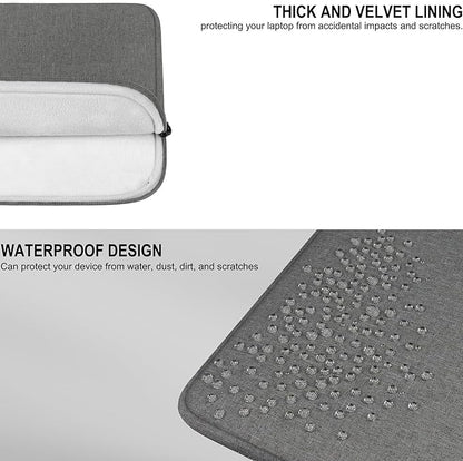 Laptop Sleeve 14 Inch, Shockproof Protective Traveling Computer Cover, Water Resistant Portable Laptop Carrying Bag Compatible for Lenovo, HP, Dell, Asus, MacBook Air/Pro, Gray