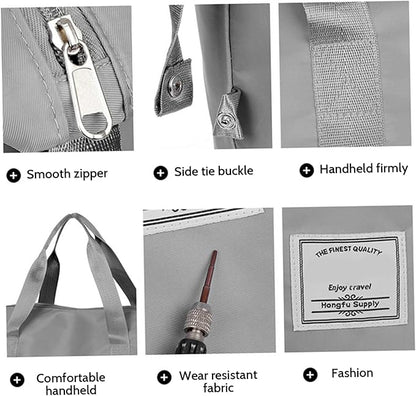 Rolling Duffle Bag with Wheels and Handle, Expandable Foldable Luggage Bag Grey