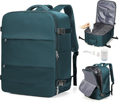 Vacuum Seal Backpack Travel With Pump,Large Carry On Vacpack Backpacks For Women Men,Mochila De Viaje Compresion Al Vacio,Personal Item Travel Backpack With Vacuum System,Peacock Blue