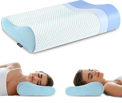 Memory Foam Pillows Neck Pillow Bed Pillow for Sleeping Ergonomic Cervical Pillow Orthopedic Contour Pillow for Side Back Stomach Sleeper