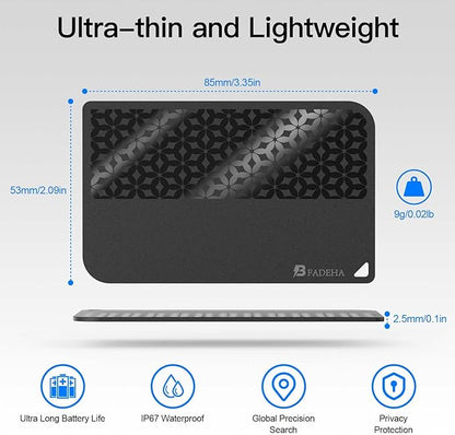2025 [Apple MFi Certified] (iOS Only) Bluetooth Tracker Smart Card for Apple Find My iPhone Wallet GPS Tracker, 5-10 Years Staying Power, Keys Finder and Item Locator for Keys, Bags, Passport