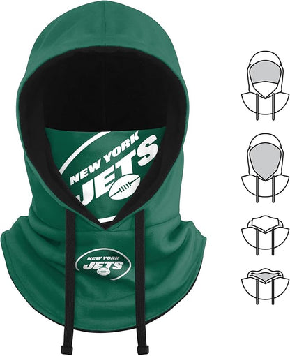 NFL Team Logo Team Color Drawstring Winter Cap Hooded Gaiter Balaclava Face Cover