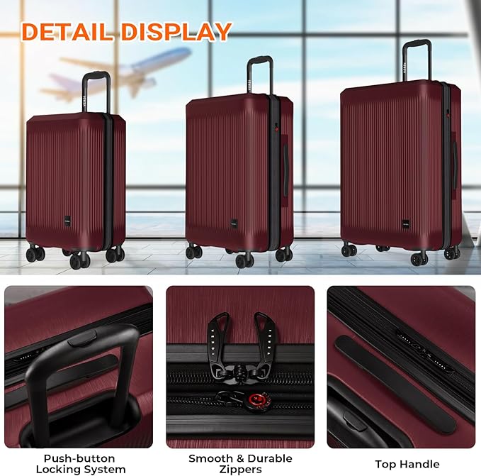 Verdi Hardside 28 Inch Luggage with Spinner Wheels - Expandable Large Suitcase