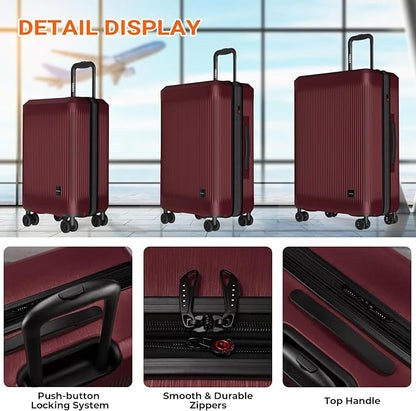 Verdi Hardside 24 Inch Luggage with Spinner Wheels Lightweight Expandable Suitcase