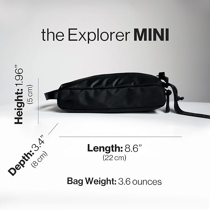 Gravel Mini Hanging Toiletry Bag for Men and Women - Comes in 3 Sizes, Water-Resistant, Durable, Compact, Dopp Kit Travel Toiletry bag (Black)