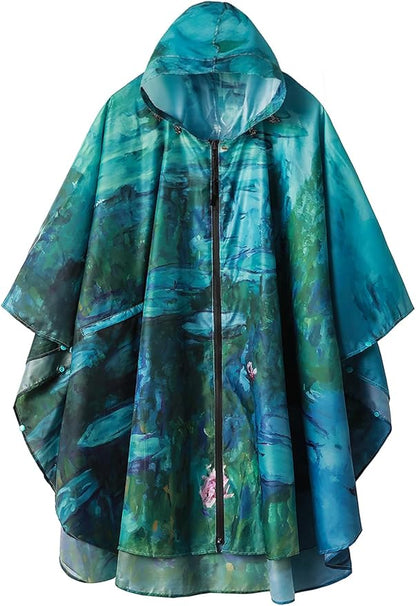 SaphiRose Rain Poncho Jacket Coat Hooded for Adults with Pockets