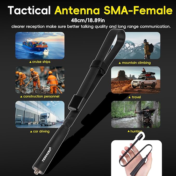 Baofeng Radio Ham Radio Handheld UV-26 10W Long Range Rechargeable NOAA Weather Two Way Radio Walkie Talkie with 18.8-inch High Gain Tactical Antenna for Survival Gear Hunting Camping, 2 Pack