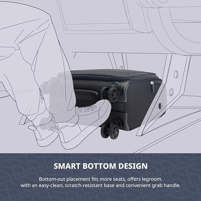 Verage Underseat Carry On Luggage with Wheels & USB Port,14 inch Wheeled Spinner Carry-on Luggages Bags for Airlines, Lightweight Overnight Suitcase for Men Women (14-Inch Compact Underseat Pro)