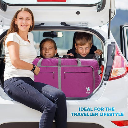 Bago Rolling Duffle Bag with Wheels - 30" 100L Foldable Weekender Bag, Waterproof Travel Duffel Bag, Heavy Duty Lightweight Duffle Bag for Traveling, Rolling Duffel Bag with Wheels (Pink2023)