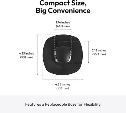 [2 Pack] Compatible with AirTag Case for Fabric, Luggage, Backpack – Waterproof Modular Mount with Replaceable Adhesive Base – Durable Holder for Travel, Camping Gear, Kids, Pets & More - Black