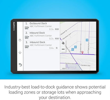 Garmin dēzl OTR1000 (Renewed), 10-inch GPS Truck Navigator, Easy-to-read Touchscreen Display, Custom Truck Routing and Load-to-dock Guidance