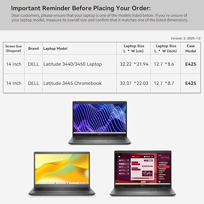Smatree Laptop Sleeve for 14 inch DELL Pro 14 Essential PV14250/14255, for 14 inch DELL 14 Plus/14 Plus 2-in-1/Pro 14 PC14250, for Pro 14 Plus PB14250/P1425, for ProMax 14 MC14250/MC14255 Case (E425)