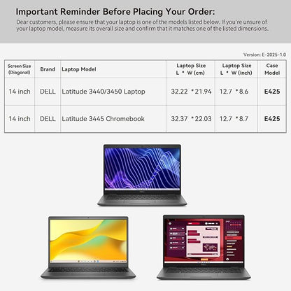 Smatree Laptop Sleeve for 14 inch DELL Pro 14 Essential PV14250/14255, for 14 inch DELL 14 Plus/14 Plus 2-in-1/Pro 14 PC14250, for Pro 14 Plus PB14250/P1425, for ProMax 14 MC14250/MC14255 Case (E425)
