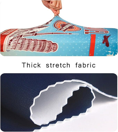 WUJIAONIAO Travel Luggage Cover Baggage Suitcase Cover Protector Skins 18-32 Inch (Tourist Attraction A28, M (for 22-24 inch luggage))