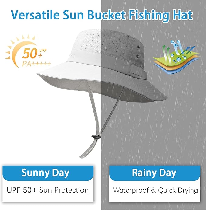 Sun Bucket Hat for Men Women Fishing Beach Safari Hats for Golf Hiking Hunting Outdoor UPF 50+