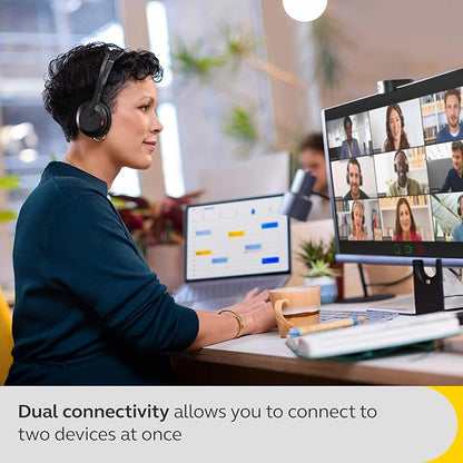 Jabra Evolve2 55 Mono Wireless Headset with Charging Stand AirComfort Technology, Noise-Cancelling Mics & Active Noise Cancellation - MS Teams Certified, Works with Other Platforms - Black