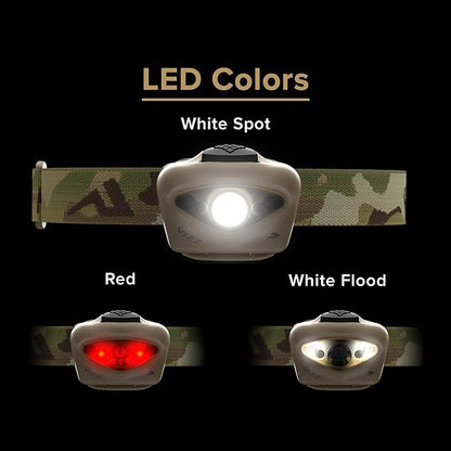 Princeton Tec Vizz 550 Headlamps, Red/White Bulb, 550 Lumens, Tan, VIZZ22-MC