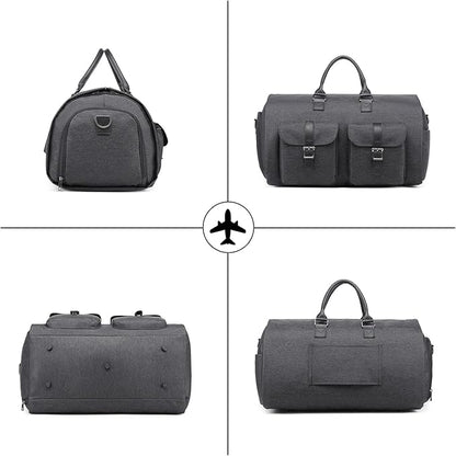 seyfocnia Convertible Travel Garment Bag,Carry on Garment Duffel Bag for Men Women - 2 in 1 Hanging Suitcase Suit Business Travel Bag