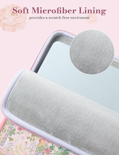 iCasso Laptop Sleeve 13 inch for MacBook Air 13-13.6 inch M3/M2/M1, Cute Laptop Sleeve for MacBook Pro 13 inch, Slim Protective Travel Carrying Case for MacBook Pro 14'', Chromebook, HP, Dell, Pink