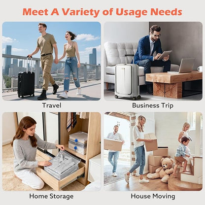 Vacuum Storage Bags Jumbo with Wireless Charging Air Pump, 10 Pack Vacuum Seal Bags 27.6x39.4 inches, Compression Bags for Blankets, Comforters, Pillows, Bedding,Down Jacket, Clothes Storage