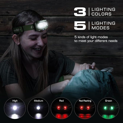 EverBrite Headlamp, 5 Pack Kids Headlamp with Red Light and Memory Function, Head Lamp for Adults and Kids with 5 Modes, Bright Headlamps for Camping, Running, Christmas Gifts, Batteries Included
