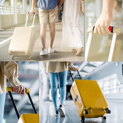 uxcell Luggage Handle Wrap, 2 Pcs Hollow Neoprene Handbag Grip Cover Protector Luggage Identifiers Suitcase Handle Wraps for Luggage Suitcase Travel Bags, Yellow