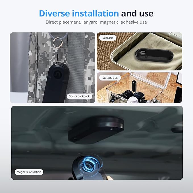 Long-Life Air Tracker Tags-1pc (Up to 10-Year,Use AA Battery), Extended Battery Case Item Finder Compatible for iPhone iPad Find My, Magnetic & Adhesive Mount Location Tag for Car, Equipment, Luggage