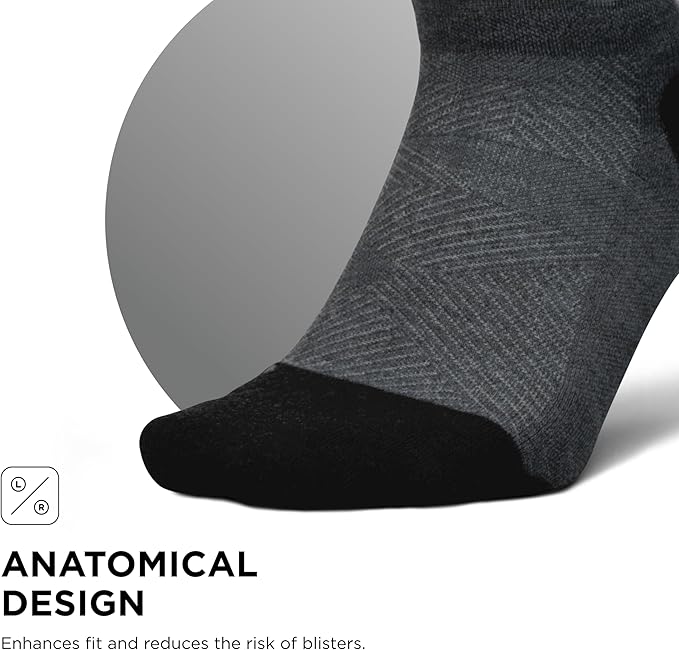 Feetures Elite Max Cushion No Show Tab Ankle Socks - Sport Sock with Targeted Compression