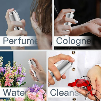 Perfume Travel Refillable Atomizer Bottle: Cologne Spray Mini for Refill - Empty Fragrance Sprayer for Men - Large Size 20ML Silver
