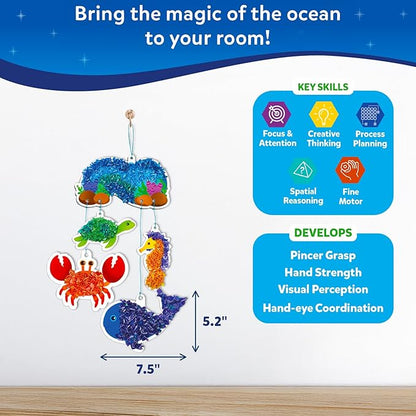 Skillmatics Poke-in Art - Underwater Animals, Mess-Free Arts & DIY Wood Crafts for Kids, Creative Kit, Gifts for Girls & Boys Ages 4, 5, 6, 7, 8, 9