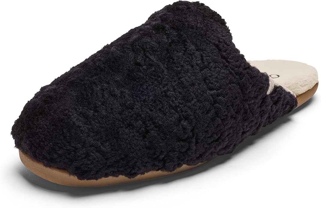 OLUKAI Hale Mule Women's Slipper, Women's Slip-On Shoes, Genuine Shearling with Fleece Lining, Wet Grip Soles for Inside & Outside Wear, Cute & Ultra-Soft Comfort Fit