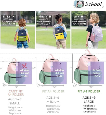 Kids Backpacks For Girls Boys, Backpack Kindergarten Elementary School, Bookbag Backpack For Kids, For School & Travel, Large, K-rose-lemonade- L