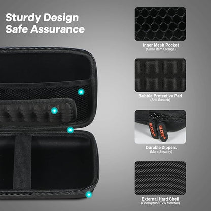 Shockproof Hard Shell Carrying Case for GPS, External Hard Drive, Power Bank, Charger, Cable, Heart Monitor, Cell Phone, Electronic Accessories - Larger Capacity Storage Pouch Travel Bag