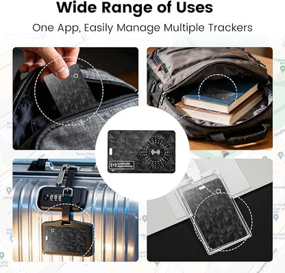 Wallet Tracker Card for Apple Find My(iOS Only) - PrielPaek Rechargeable Slim Card Finder, Long Battery Life, IP68 Waterproof and Dust Proof, Item Locator for Wallet, Luggage Tags, ID Card and More