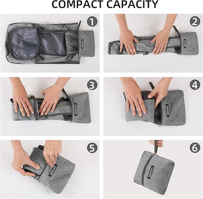 Small Hiking Backpack with Detachable Front Phone Holder, Foldable Packable Back pack with Chest and Waist Strap, Lightweight Daypack for Women Men (Gray, 15L)