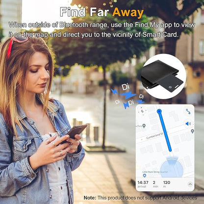 [Apple MFi Certified] LBPRT Air-Tag Card Rechargeable Wallet Tracker Thin 1.6mm, Item Finder Work with Apple Find My APP (iOS Only, Android not Supported) Smart Locator for Luggage Suitcase, Purse,Bag