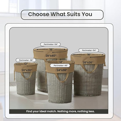 LFH Home Large Premium Cotton Canvas Laundry Bag with Drawstring and Handles Heavy Duty, Multi-Use, and Washable for Home, Travel, College or Storage 20x30 (Pack of 2)-Beige