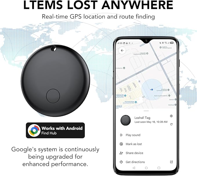 Android Tag Tracker 2 Pack, Bluetooth Tracker Tags, Work with Google Find My Device App (Android Only), Smart Tags for Luggage, Wallet, Vehicles, Keys (Not for iOS)