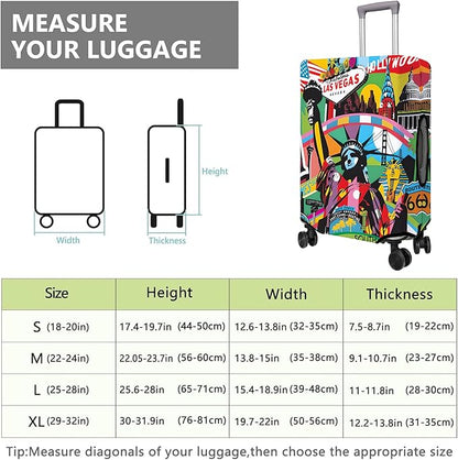 Travel Luggage Cover Suitcase Protector Fits 18-32 Inch Wheel Covers PatternedTravel Related Items Flower Luggage Protector Elastic L
