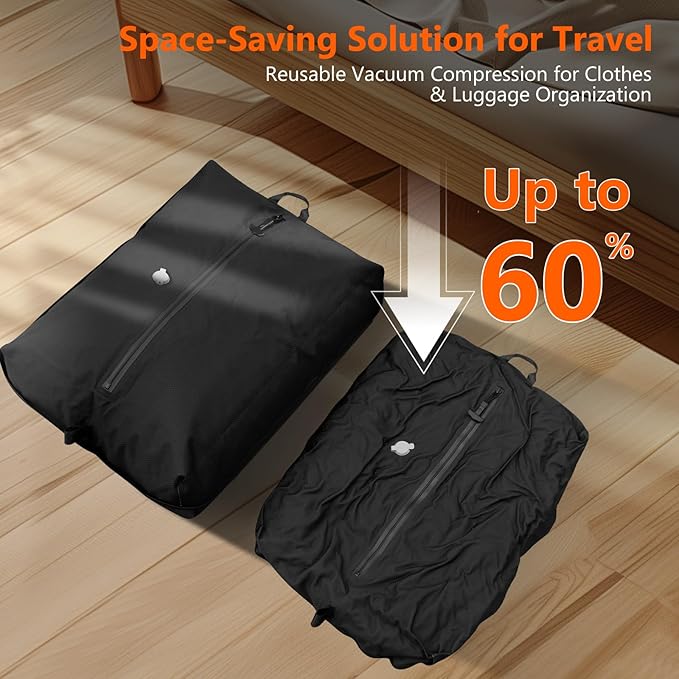Dobaly 33L Professional Vacuum Bags for Travel, IP67 Reusable Vacuum Compression Bags for Suitcases and Backpack Space Saver Vacuum Bags for Travel Lightweight & Durable (1PC No Pump)