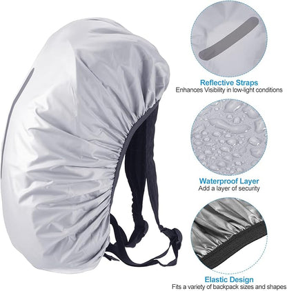 PATIKIL Waterproof Backpack Rain Cover, Non-Slip Backpack Cover with Vertical Reflective Strap Stay Dry for Hiking, Camping, Hunting