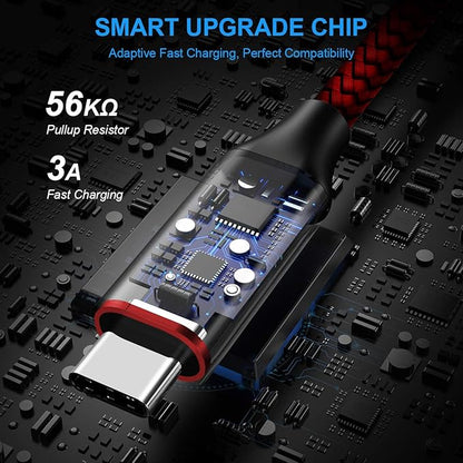 etguuds Red Long USB A to USB C Cable 10ft, 2-Pack Fast Charging Type C Charger Cord for iPhone 17 16 15 Pro Max Plus Air 16e, Samsung Galaxy S25 S24 S23 S22 S21 S20 Note 20 A17 A16 A15 A26 A36 A56
