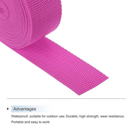 MECCANIXITY Lightweight Polypropylene Webbing Strap 1 1/2" 5 Yard Backpack Strapping Band Plum Red for Outdoor Luggage Cargo Straps