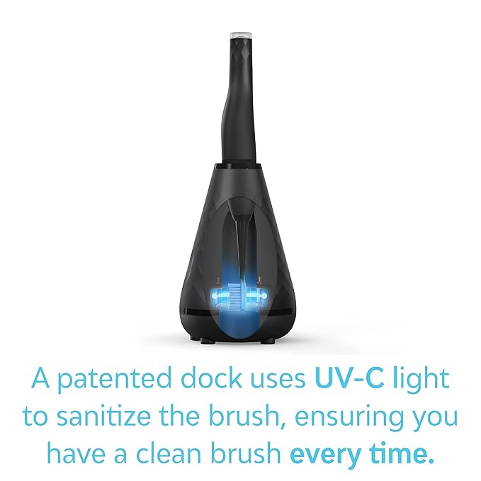 Tao Clean UV Sanitizing Sonic Toothbrush and Cleaning Station, Electric Toothbrush, Dual Speed Setting, Black