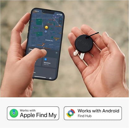Chipolo POP Tracker Tag - Colorful, Compatible, Loud Bluetooth Tracker with Call Your Phone & Out of Range Alert, Works with Apple Find My or Google's Find My Device (Black)