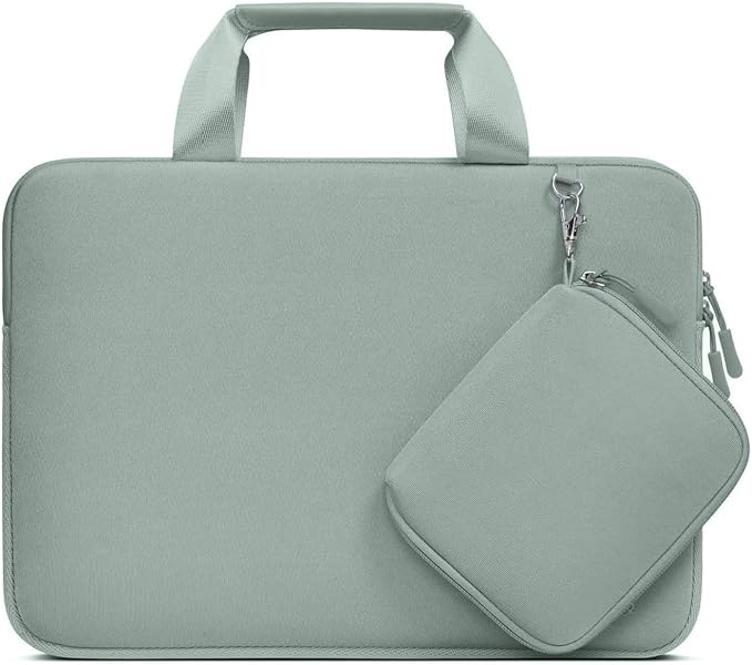 MOSISO Laptop Case 13 inch, Laptop Sleeve Bag Compatible with MacBook Air 13 inch M4 M3 M2 M1 2025-2018 / Pro 13 M2 M1, Neoprene Carrying Computer Bag with Handle&Detachable Small Case, Antique Green