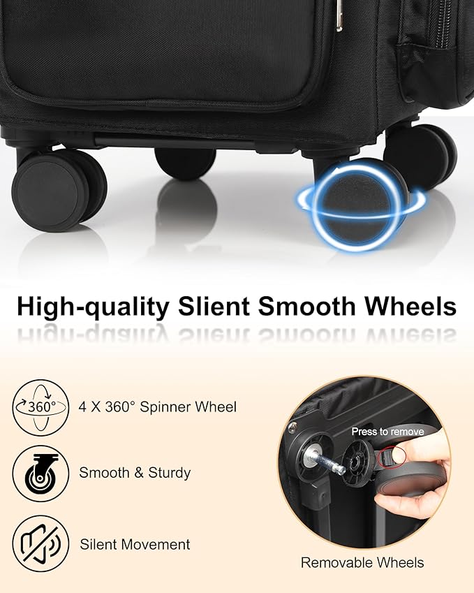 Relavel Rolling Makeup Case, 3 in 1 Hairstylist Traveling Bag Cosmetology Case on Wheels Large Hair Tools Cosmetics Train Case Makeup Artist Storage Organizer Trolley Suitcase with 360° Swivel Wheels