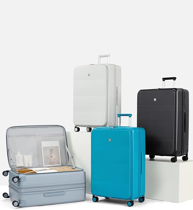 Hanke Hardside Expandable Large Checked Luggage, 28 Inch Top Opening Trunk Luggages with Spinner Wheels, All-PC Hard Shell Suitcase, Lightweight TSA Approved (Grey, 120L)