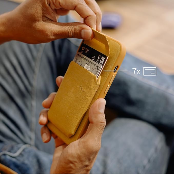Peak Design Mobile Slim Wallet, Slim Profile, Weatherproof Nylon Fabric, Connects to Mobile Cases, MagSafe Compatible, for iPhone, Samsung and Google Pixel Phones